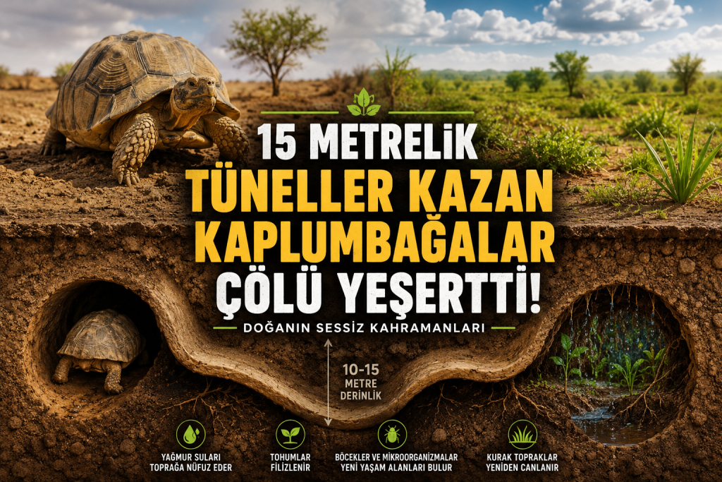 15 Metrelik Tüneller Kazan Kaplumbağalar Çölü Yeşertti: Doğanın Sessiz Kahramanları