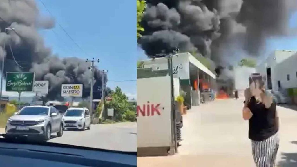 Bursa’da plastik boru deposunda yangın