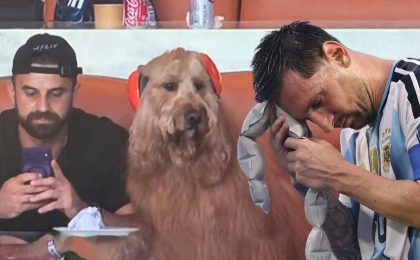 Başına Gelene Messi de İnanamadı: Kulaklıkla Maçı İzleyen Tribündeki Köpek De!
