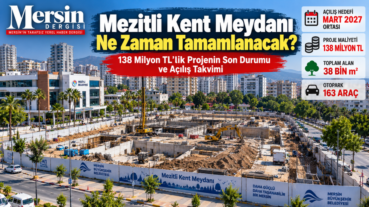 Mezitli Kent Meydanı Ne Zaman Tamamlanacak? İşte 138 Milyon TL’lik Projenin Son Durumu ve Açılış Takvimi